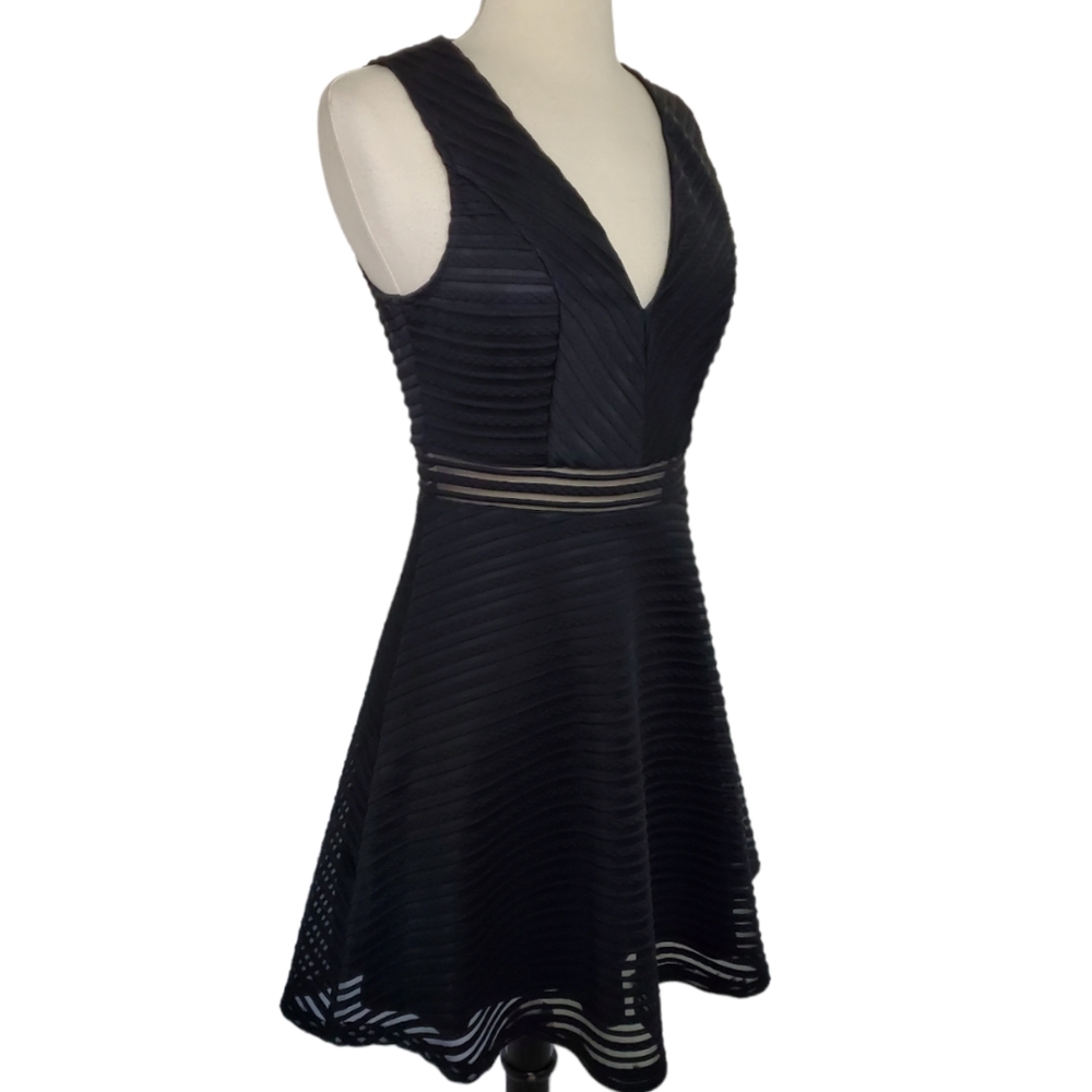 Lulus Dress Black Ribbed Sleeveless Flirty Fit and Flare Waist Detail Sz S - Picture 5 of 14